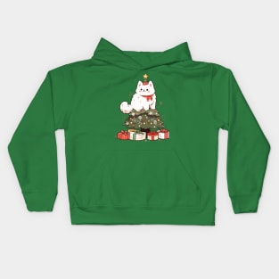 Funny Christmas Tree Cat Kids Hoodie